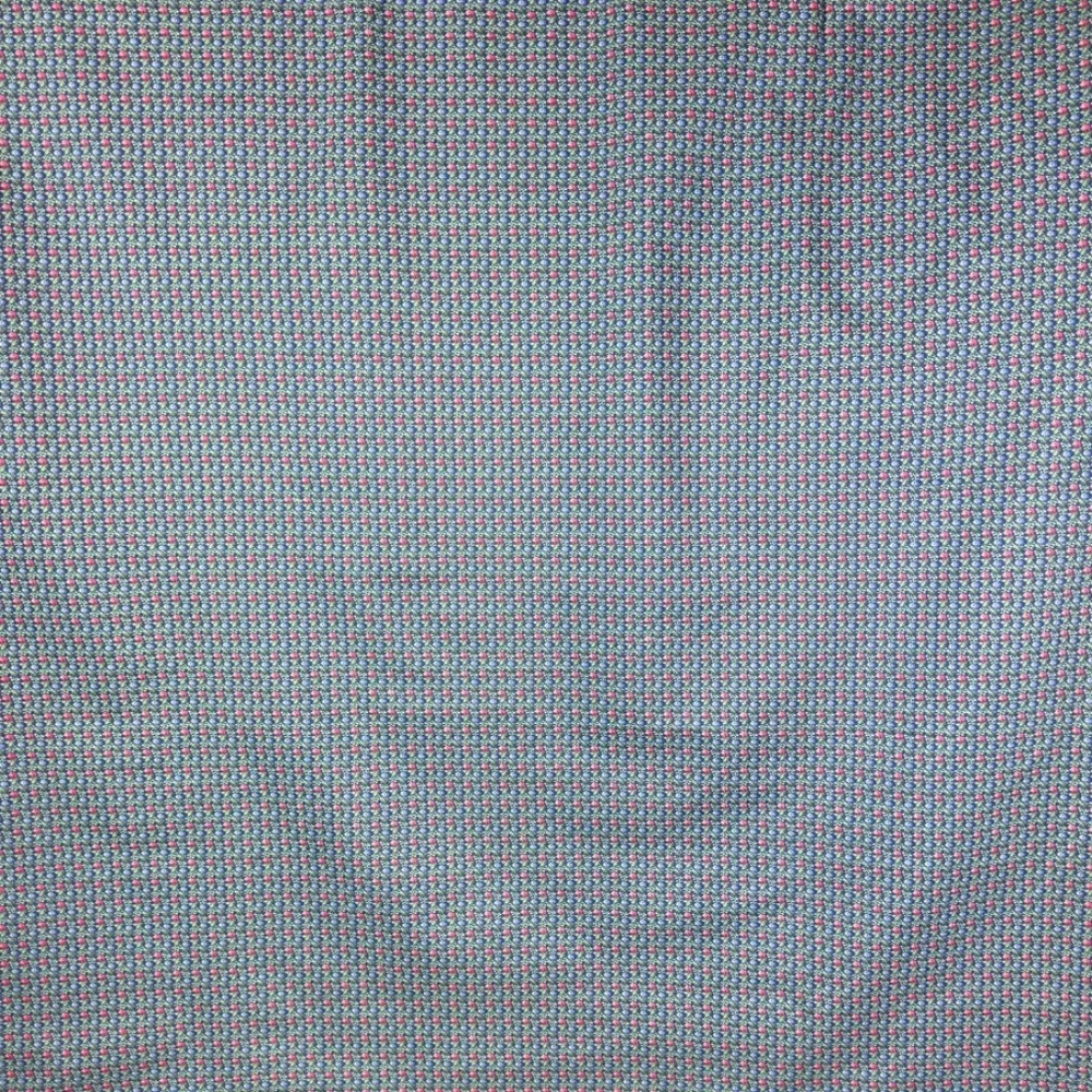 Crisp New Cotton Fabric 2 yds Pink Cabbage Roses on Blue Calico Quilting Quilt - Picture 10 of 12